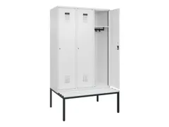 locker met bank,HxBxD 2120x1200x815mm,3vak,vak B 400mm,cilinderslot
