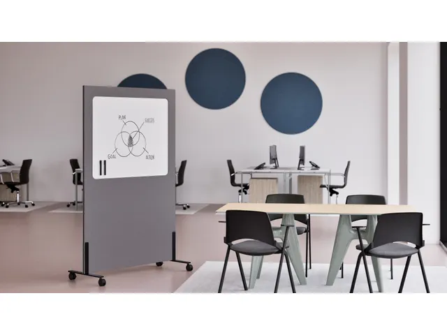 Tableau blanc acoustique mobile Silva 200x120cm gris foncé