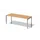 bureau HxBxD 740x2000x800mm blad beuken 4-voeten zilverkleurig