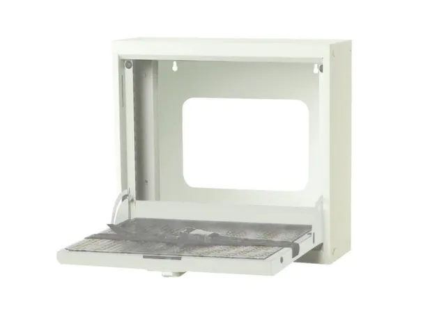 hangkast,v. laptops,HxBxD 410x500x150mm,klapdeur,slot,romp RAL7035