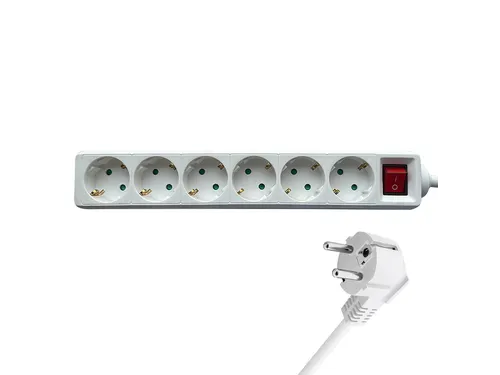 Stekkerdoos BRASQ 6 voudig 1.4 meter wit