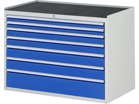 ladekast 825x1145x650mm 7laden cilinderslot RAL7035 RAL5010 metaal