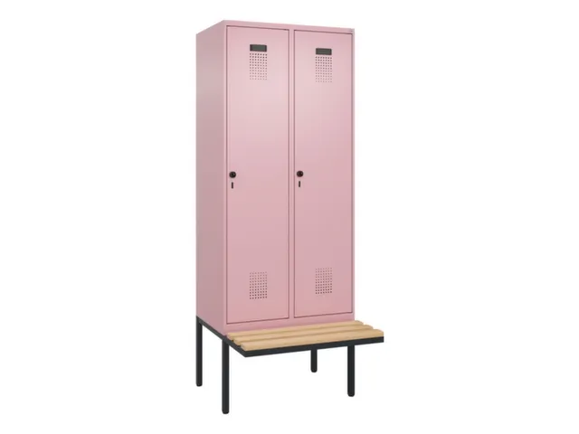 locker met bank,voor scheiding van kleding,HxBxD 2120x800x815mm,2vak