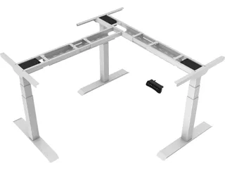 Elektrisch Verstelbaar Zit-Sta Frame Hoekbureau Wit - 2