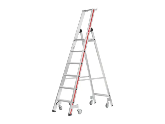 Verrijdbare Treden-Platformladder,Eenzijdig,5Verstevigde Treden