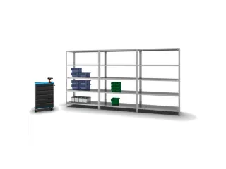 magazijnstelling,grondveld,HxBxD 2000x1300x500mm,vaklast 350kg - 3
