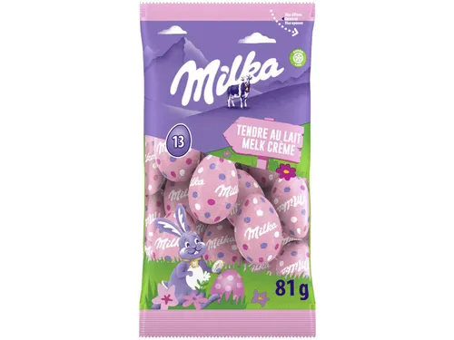 Milka paaseitjes 81g melk crème