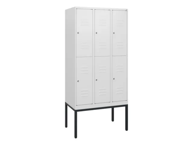 dubbeldekse locker,HxBxD 1950x900x500mm,3x2vak.,vak B 300mm,cil.-slot