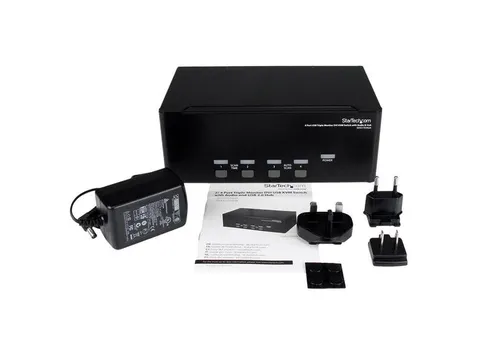 4-poorts 3x Monitor Dvi Usb Kvm-switch Met Audio En Usb 2.0-hub