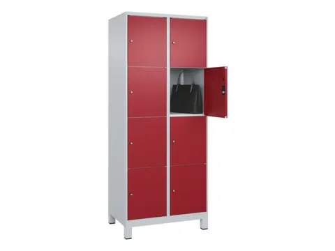 lockerkast,HxBxD 1950x800x500mm,2x4vakken,vak B 400mm,cil.-slot,voeten