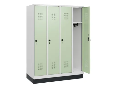 schoollocker,HxBxD 1630x1200x500mm,4vak,vak B 300mm,draaigrendel