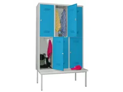 banklocker,dubbeldeks,HxBxD 2150x1200x800mm,RAL7035,front RAL5012