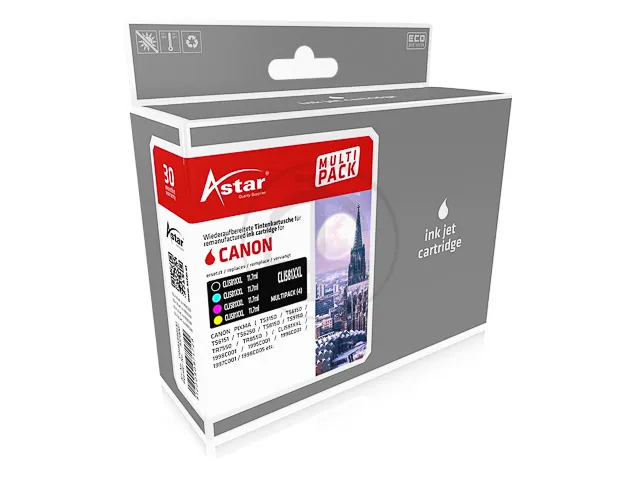 As70007 Astar Canon Cli581Xxl Ts Inkt Cmyk Xxl Rebuilt Chip 4-Pack