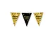 Slinger Folie vlaggen Party Flag Foil 'Happy Birthday' Goud-Zwart 10m