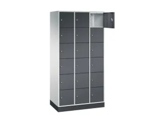 lockerkast,RAL 7035/RAL 7021,HxBxD 1950x920x500mm,3x6vakken,cil.-slot - 1