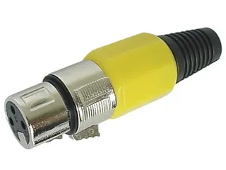 Vrouwelijke 3P Xlr Plug - Vernikkeld - Geel - 1