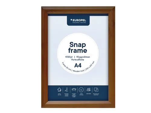 Easy-Click Kliklijst Europel A4 25mm aluminium Houtlook