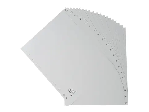 Tabbladen PP A4+ bedrukt A-Z grijs