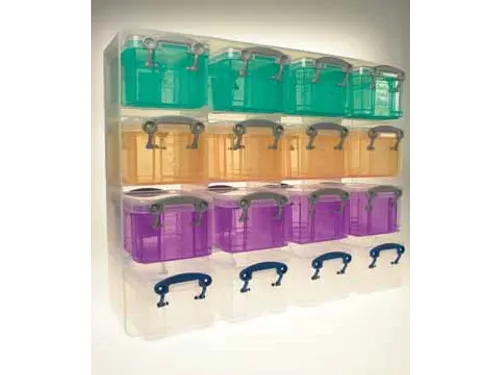 Muurkubus met 16 Boxen 0,3 Liter Transparant