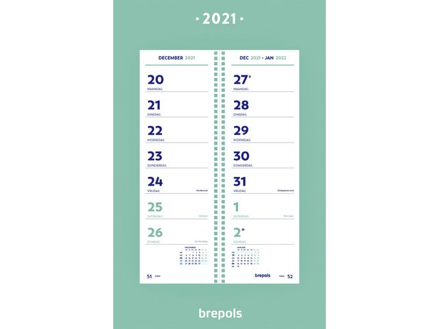 Brepols Week Omlegkalender Op Schild NL 10 X 31 Cm | DiscountOffice.nl