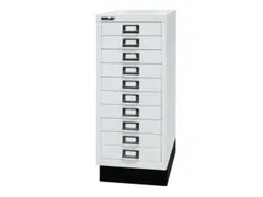 kantoor-ladekast HxBxD 670x279x380mm 10 laden romp verkeerswit staal