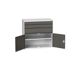 ladekast 1000x1050x550mm 3laden volledig uittrekbaar RAL7035 RAL7016