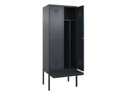 locker met bank,voor scheiding van kleding,HxBxD 2120x800x815mm,2vak