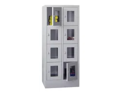 lockerkast,HxBxD 1518x600x500mm,2x4vakken,RAL7035,front RAL5012