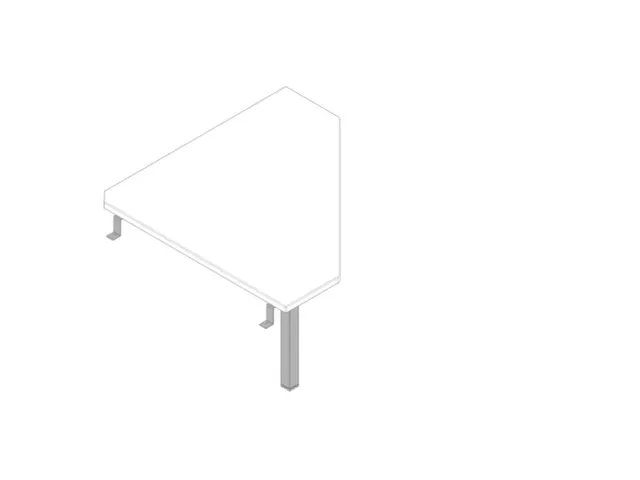 koppelelement voor bureau,90 °,HxBxD 680-760x840x840mm,v. 4voeten