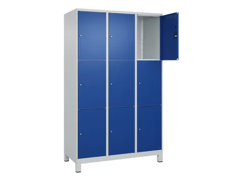 lockerkast,HxBxD 1950x1200x500mm,3x3vakken,vak B 400mm,cil.-slot