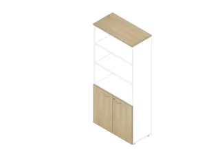kantoorkast,HxBxD 2000x900x450mm,3xhouten vloer,5ordnerhoogte,romp wit - 1