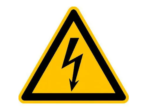 Waarschuwingsbord,V. Binnen/Buiten,Waarschuwing: Elektr. Spanning