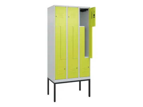 Z-garderobekast,HxBxD 2120x900x500mm,vak B 150/300mm,cil.-slot