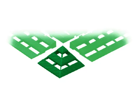 Hoekstuk Hd-pe Lxbxh 110x110x25mm Groen