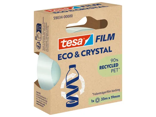 Plakband Tesa eco&crystal 59034 19mmx33m transparant blister