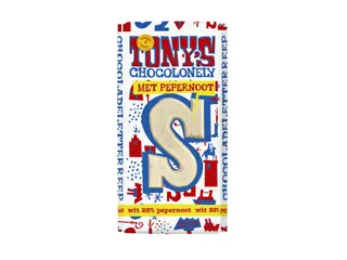 Chocoladeletter Tony's Chocolonely wit pepernoot S 180gr - 1