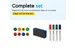 BRASQ Magnetisch Whiteboard 60x45cm Zilver met accessoire set