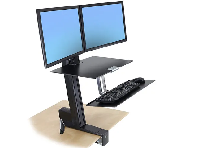 Werkstation Sta Bureau Workfit S Duo Zwart