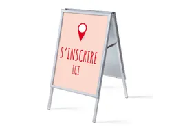 Stoepbord A1 complete set met print "S'incrire ici" Rood