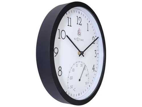 Buitenklok Nextime dia 30.5cm Marigold met temperatuur cijfers, zwarte