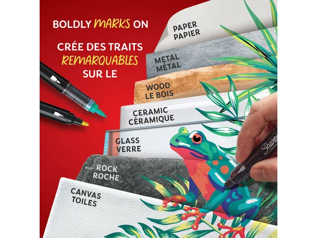 Creatieve marker Sharpie brushpunt assorti blister à 5 stuks