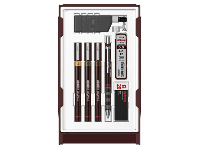 Tekenset rOtring Isograph college 0.2mm, 0.3mm en 0.5mm set à 3 stuks