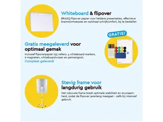 BRASQ Flipover Mobiel 70x100cm Magnetisch Wit inclusief accessoires - 3