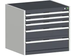 ladekast HxBxD 700x800x650mm 5laden romp RAL7035 front RAL7016