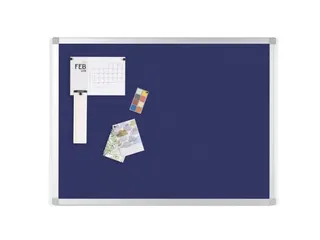 Textielbord Met Aluminium Frame 90x60Cm Blauw Vilt - 5