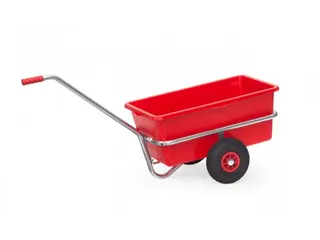 Handtrekwagen 6101L vuurverzinkt, kunststof bak 632x332mm Luchtbanden - 1