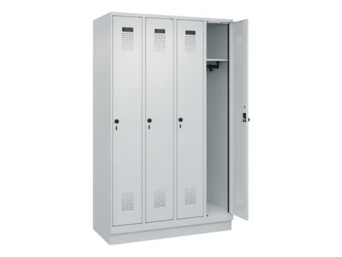 locker,HxBxD 1950x1200x500mm,4vak,vak B 300mm,draaigrendel,sokkel