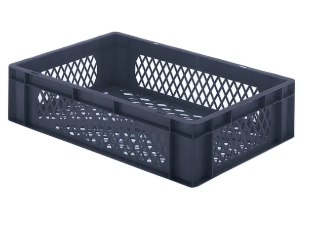 Euronorm-Stapelbak 26l 145x 600x 400mm Wanden/Bodem Opengewerkt Grijs