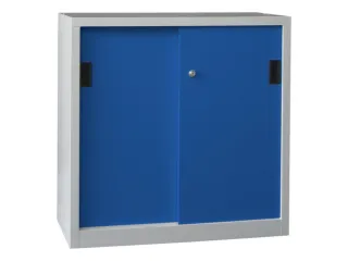 schuifdeurkast,HxBxD 1000x1000x600mm,RAL7035,front RAL5010 - 2