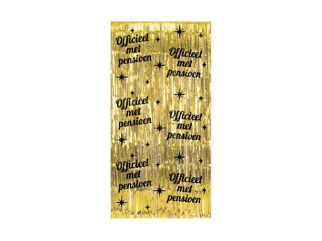 Feestgordijn Classy Party Curtain 'Pensioen' Goud-Zwart 100x200cm